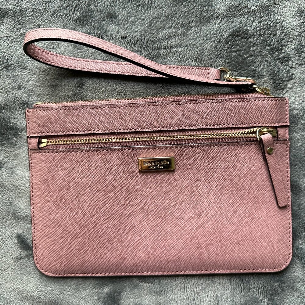 Laurel Way Tinie Safiano Leather Wristlet Dusty Pink Style# WLRU2677